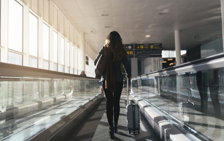 Woman traveling in airport